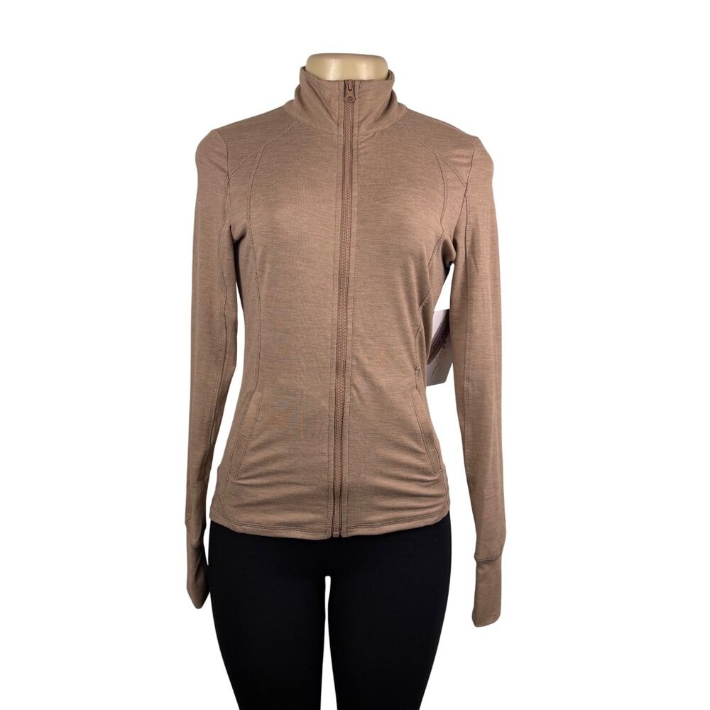 Gottex Women’s Taupe Full-Zip Long Sleeve Lightweight Sweater Size S - New